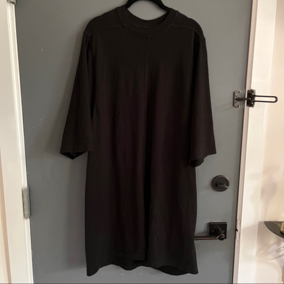 rick owens shirt dress Rick Owens Sail Drawstring-Waist Shirt Dress in Black Cotton ref.JC953673 (Sold)